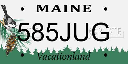 585JUG Maine License Plate