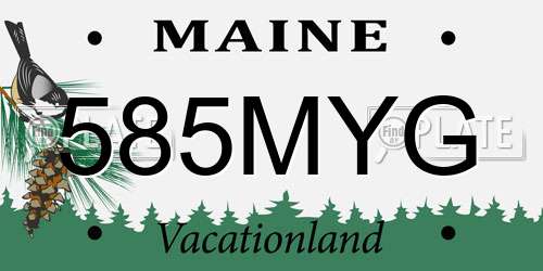 585MYG Maine License Plate