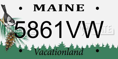 5861VW Maine License Plate