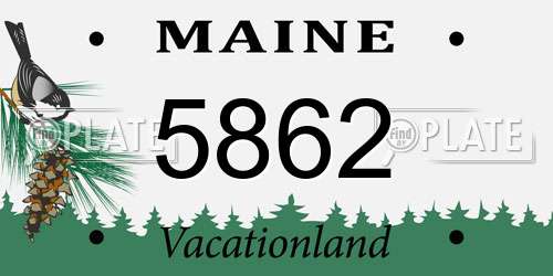 5862 Maine License Plate