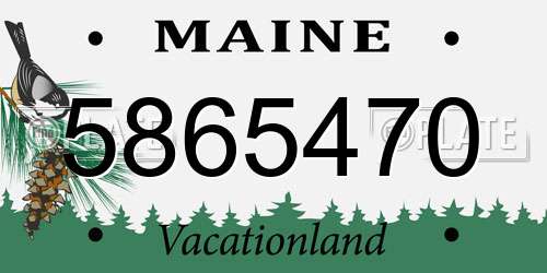 5865470 Maine License Plate