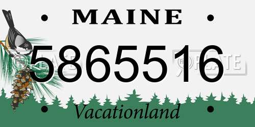 5865516 Maine License Plate