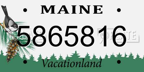 5865816 Maine License Plate