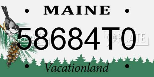 58684T0 Maine License Plate