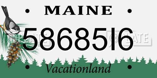 58685I6 Maine License Plate