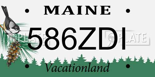 586ZDI Maine License Plate