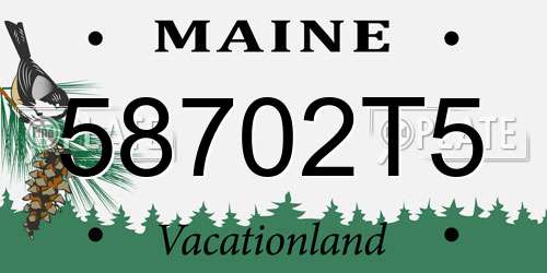 58702T5 Maine License Plate