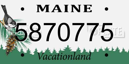 5870775 Maine License Plate