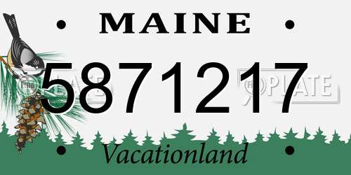 5871217 Maine License Plate