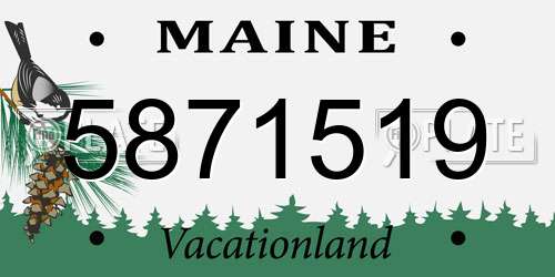 5871519 Maine License Plate