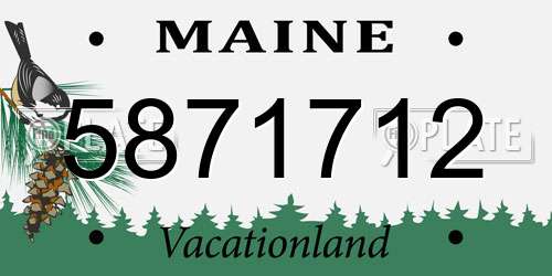 5871712 Maine License Plate