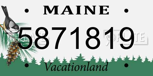 5871819 Maine License Plate