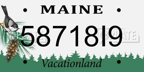 58718I9 Maine License Plate