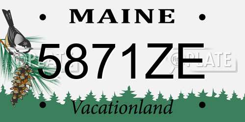 5871ZE Maine License Plate