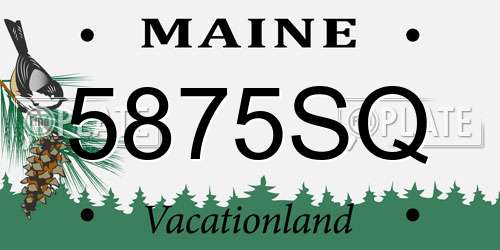 5875SQ Maine License Plate