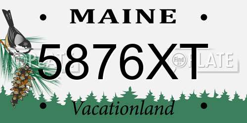5876XT Maine License Plate