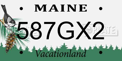587GX2 Maine License Plate