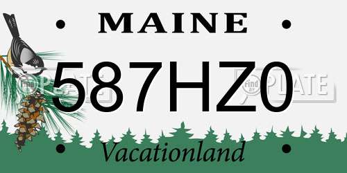 587HZ0 Maine License Plate