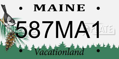 587MA1 Maine License Plate