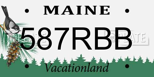 587RBB Maine License Plate