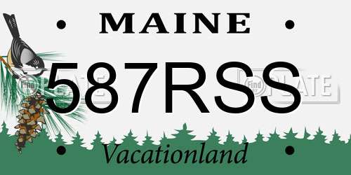 587RSS Maine License Plate
