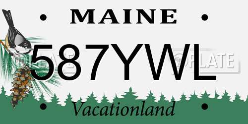 587YWL Maine License Plate