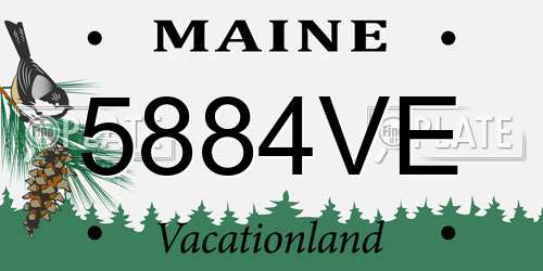 5884VE Maine License Plate
