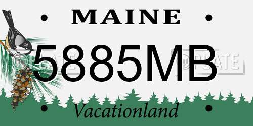 5885MB Maine License Plate