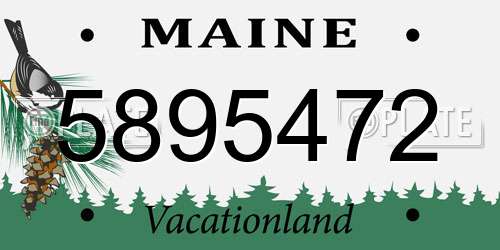 5895472 Maine License Plate