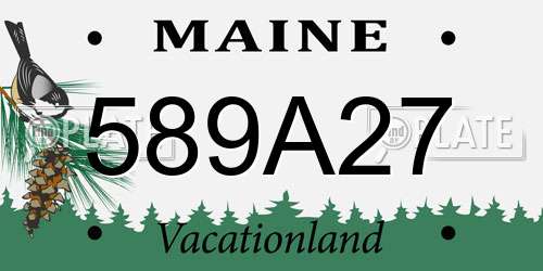 589A27 Maine License Plate