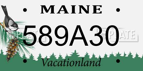 589A30 Maine License Plate