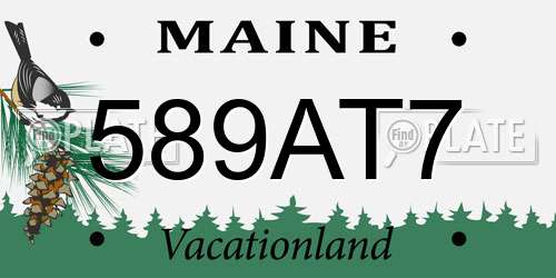 589AT7 Maine License Plate