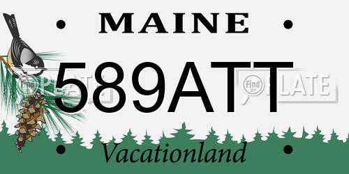 589ATT Maine License Plate