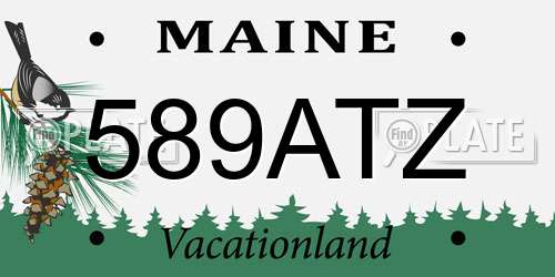 589ATZ Maine License Plate