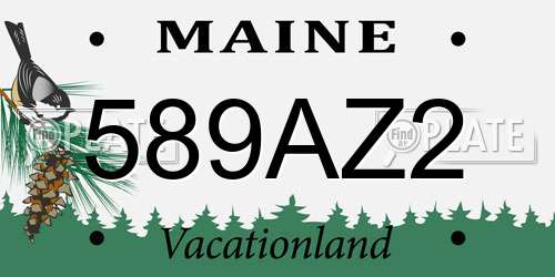 589AZ2 Maine License Plate