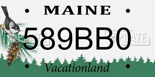 589BB0 Maine License Plate