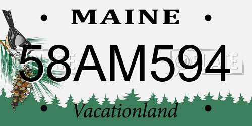 58AM594 Maine License Plate