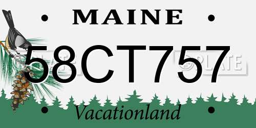 58CT757 Maine License Plate