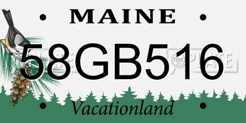 58GB516 Maine License Plate