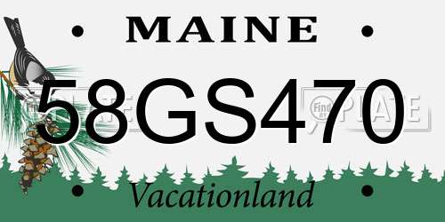 58GS470 Maine License Plate