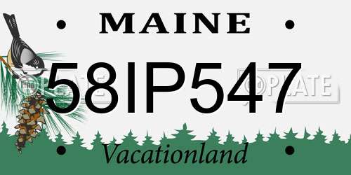 58IP547 Maine License Plate