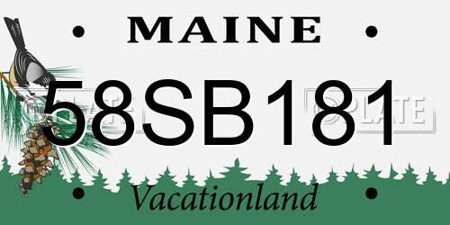 58SB181 Maine License Plate