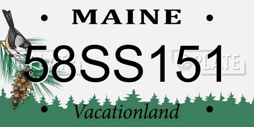 58SS151 Maine License Plate