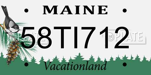 58TI712 Maine License Plate
