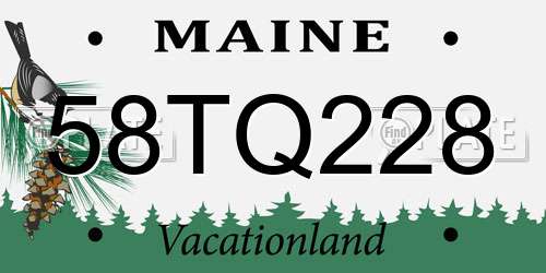 58TQ228 Maine License Plate