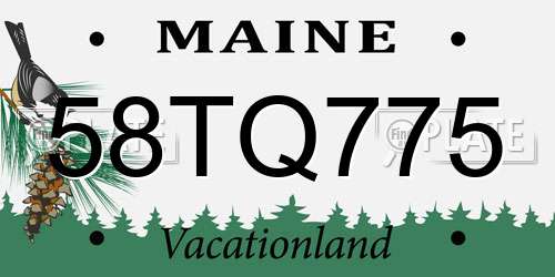 58TQ775 Maine License Plate