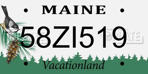 58ZI519 Maine License Plate