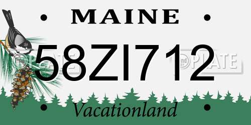 58ZI712 Maine License Plate