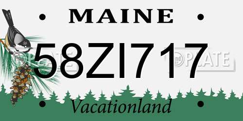58ZI717 Maine License Plate