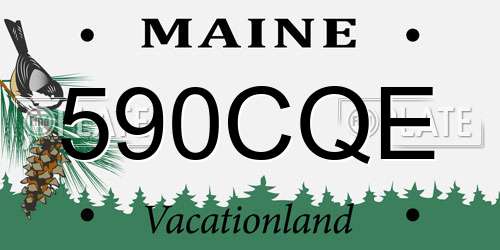 590CQE Maine License Plate